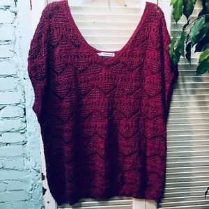 Maurices Crochet Magenta Sleeveless Blouse